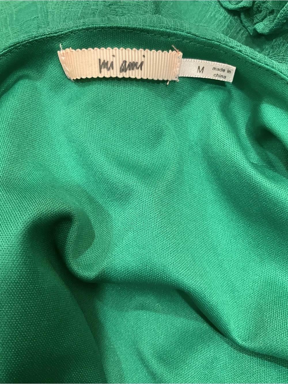 NWT Mi Ami Kima Kelly Green Front Tie Cutout Romper Size M - Picture 7 of 8